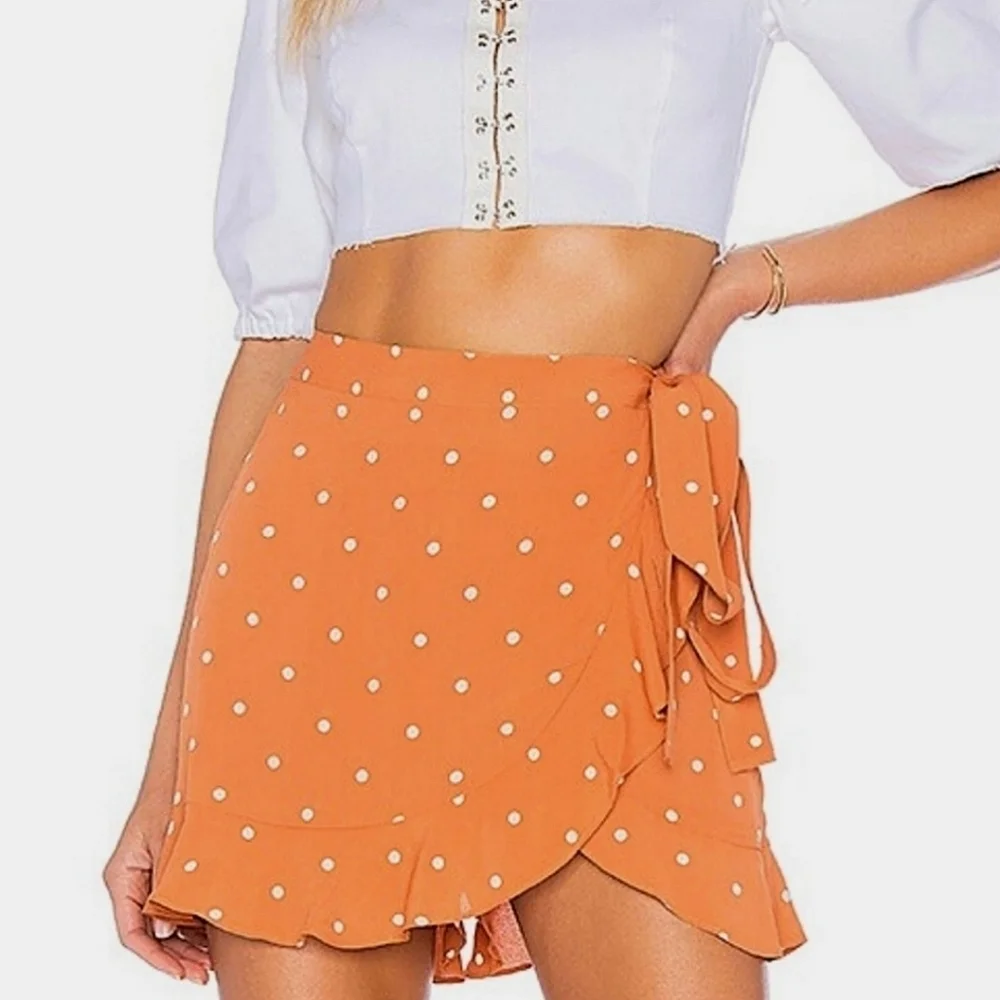 For Love  And Lemons Natalia dot skort copper small - Picture 2 of 9